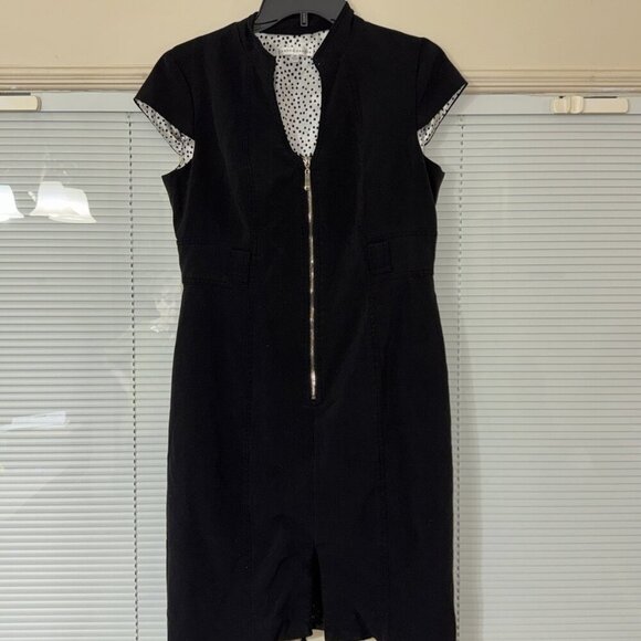 Sandra Darren Short‎ Black Dress Zipper Front - Picture 1 of 3